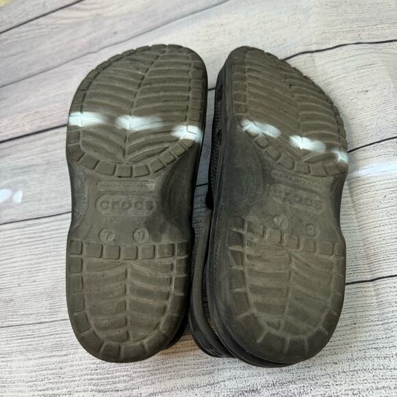 Crocs Ralen Lined Black Slide on Clogs Men Size 7 Women Size 9 - Picture 6 of 7